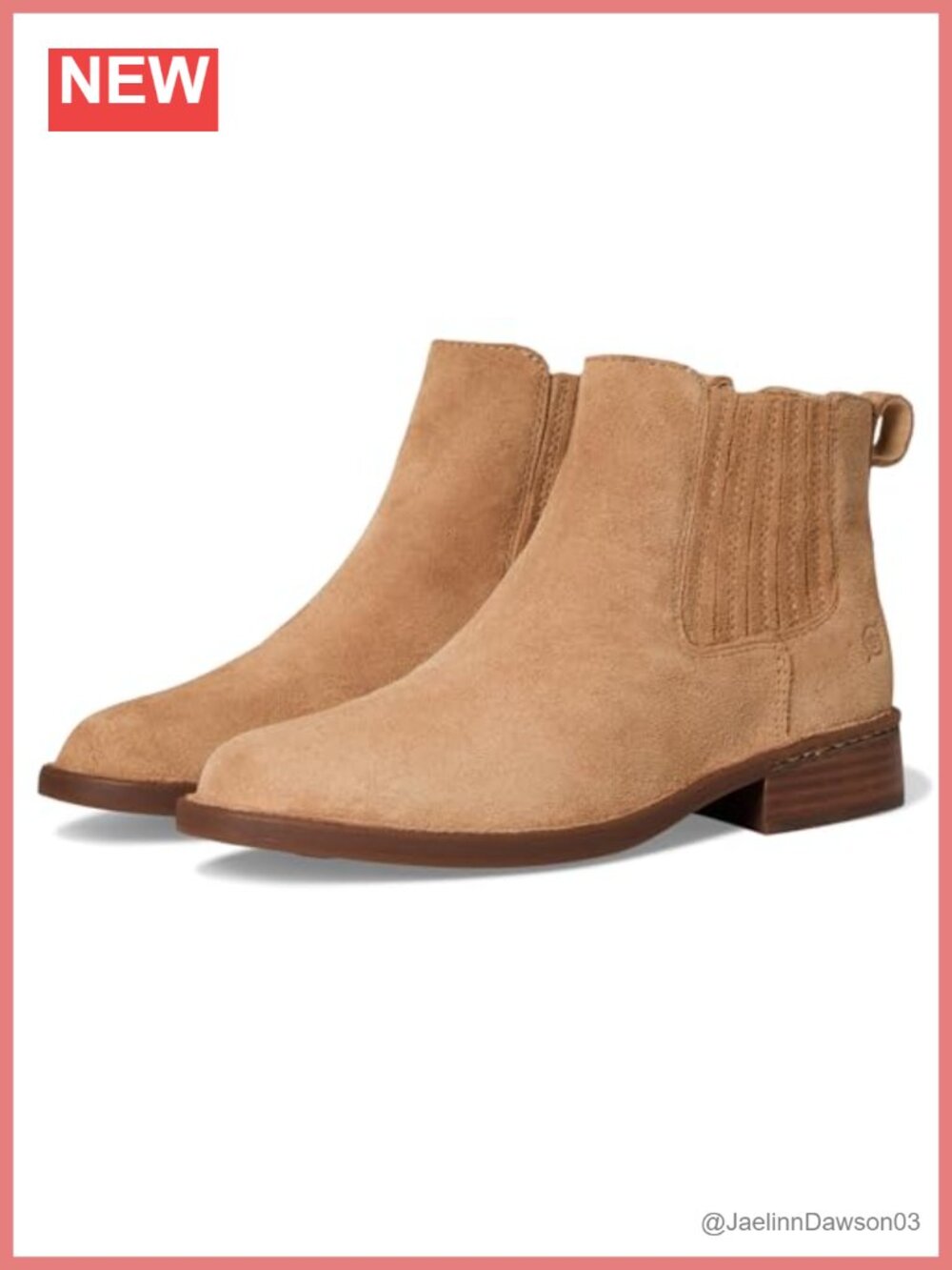 Suede Chelsea Ankle Boots Block Heel Slip-On Comfortable Walking Shoes